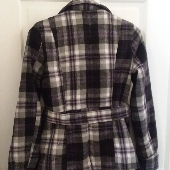 Bongo B & W Plaid Jacket Peacoat Sz Small - Picture 5 of 6